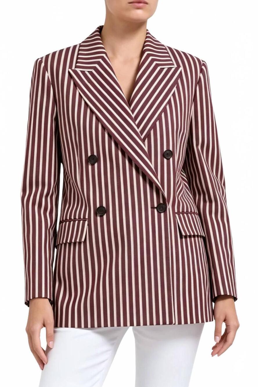 NEW BRUNELLO CUCINELLI women's pinstripe double-breasted outerwear blazer in dee
